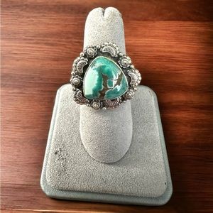 Golden Hills Turquoise Ring in Solid Sterling Silver